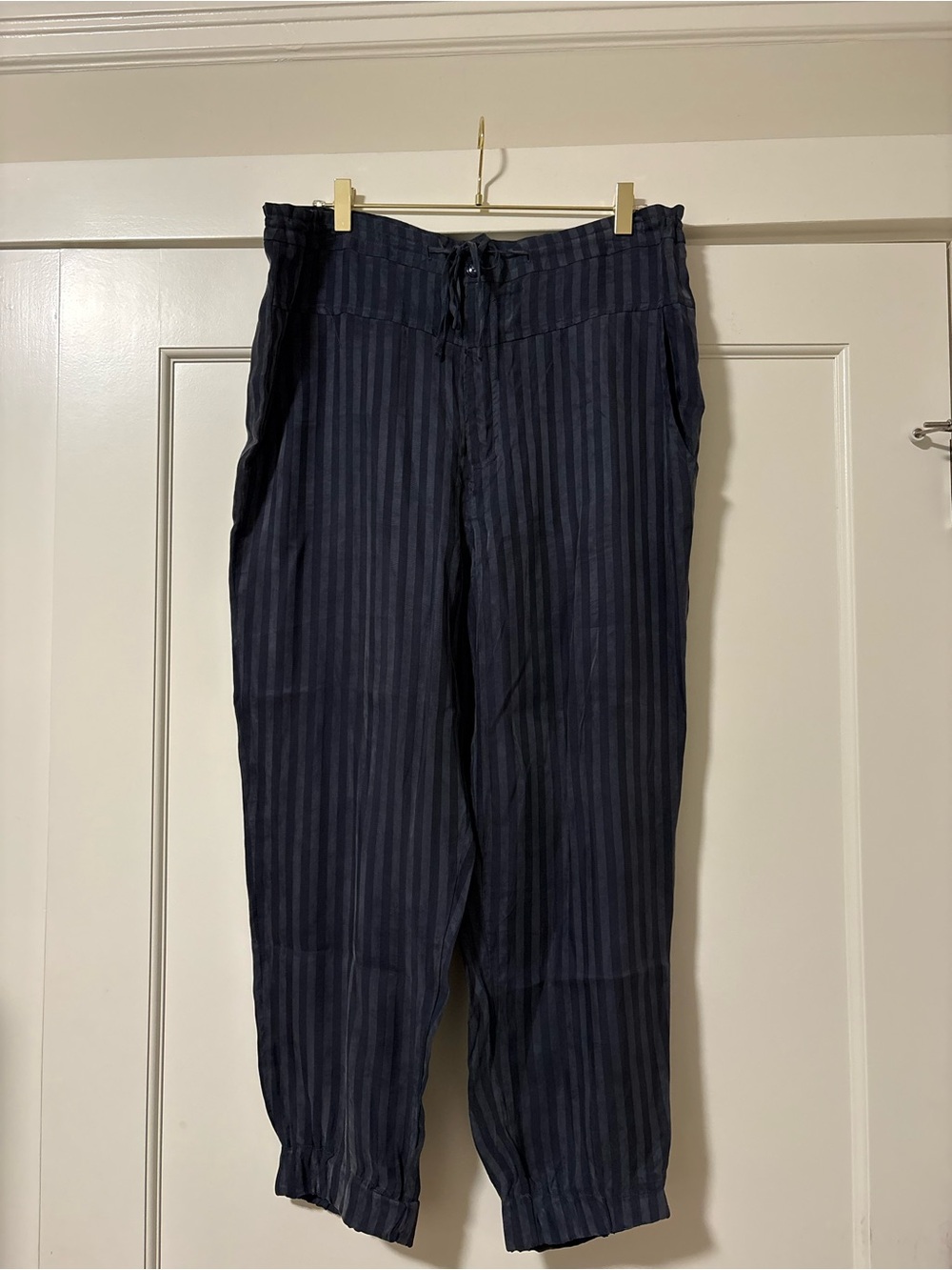 Anthropolgie The Odells Sonia Striped Cupro Jogger Pants Size L